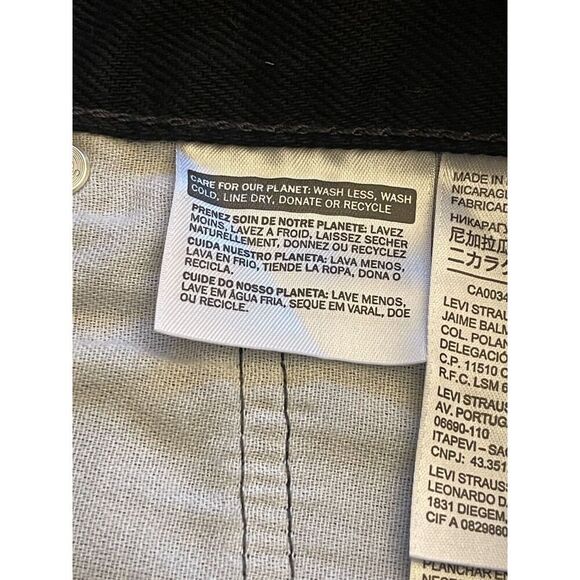 NWT Levi's 550 Men's Straight Jeans 34x31 Black Denim Cotton Relaxed Fit Stretch - Picture 11 of 13